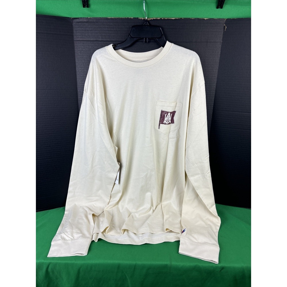 Champion Mens Alabama A&M Bulldogs Long Sleeve Pocket T-Shirt Beige XL